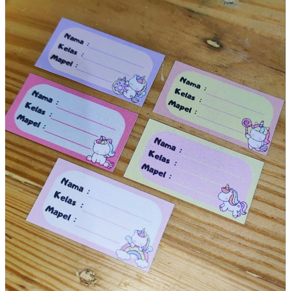 

stiker label buku tulis anak