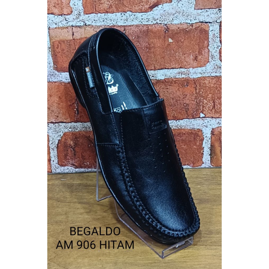 sepatu pria, sepatu cowok,  sepatu santai / kerja bahan kulit asli  BEGALDO