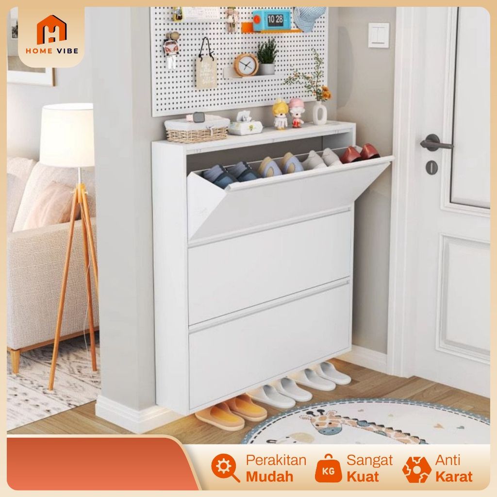 Rak Sepatu Susun Besi Tertutup 2 - 4 Layer Kuat Tebal Lemari Sepatu Minimalis Rak Sepatu Susun Besi