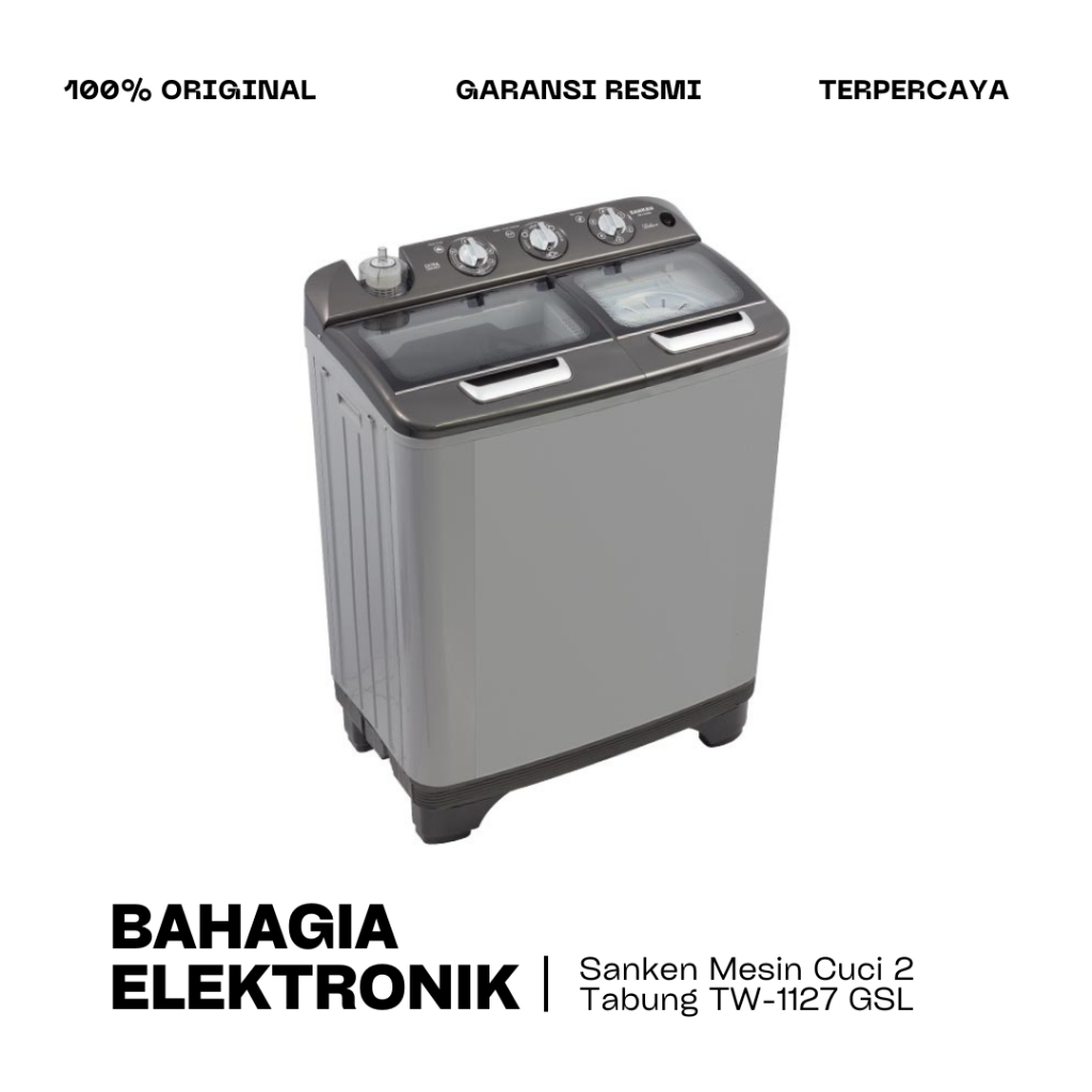Sanken Mesin Cuci 2 Tabung TW-1127 GSL