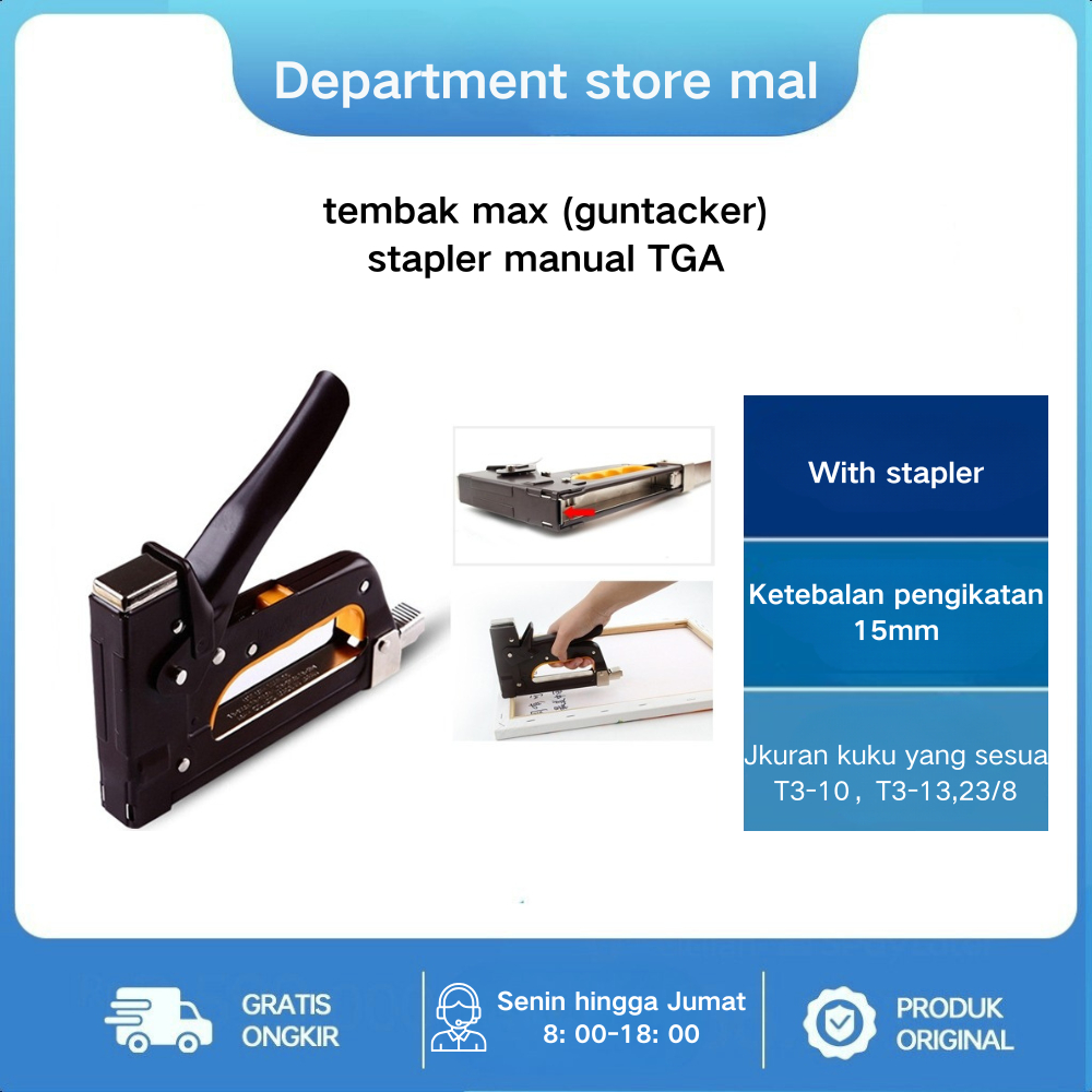 

Stapler Tembak Gun Tacker TG-A Max Original Guntacker Alat Stapler Tembak / Staples Tembak 3 In 1