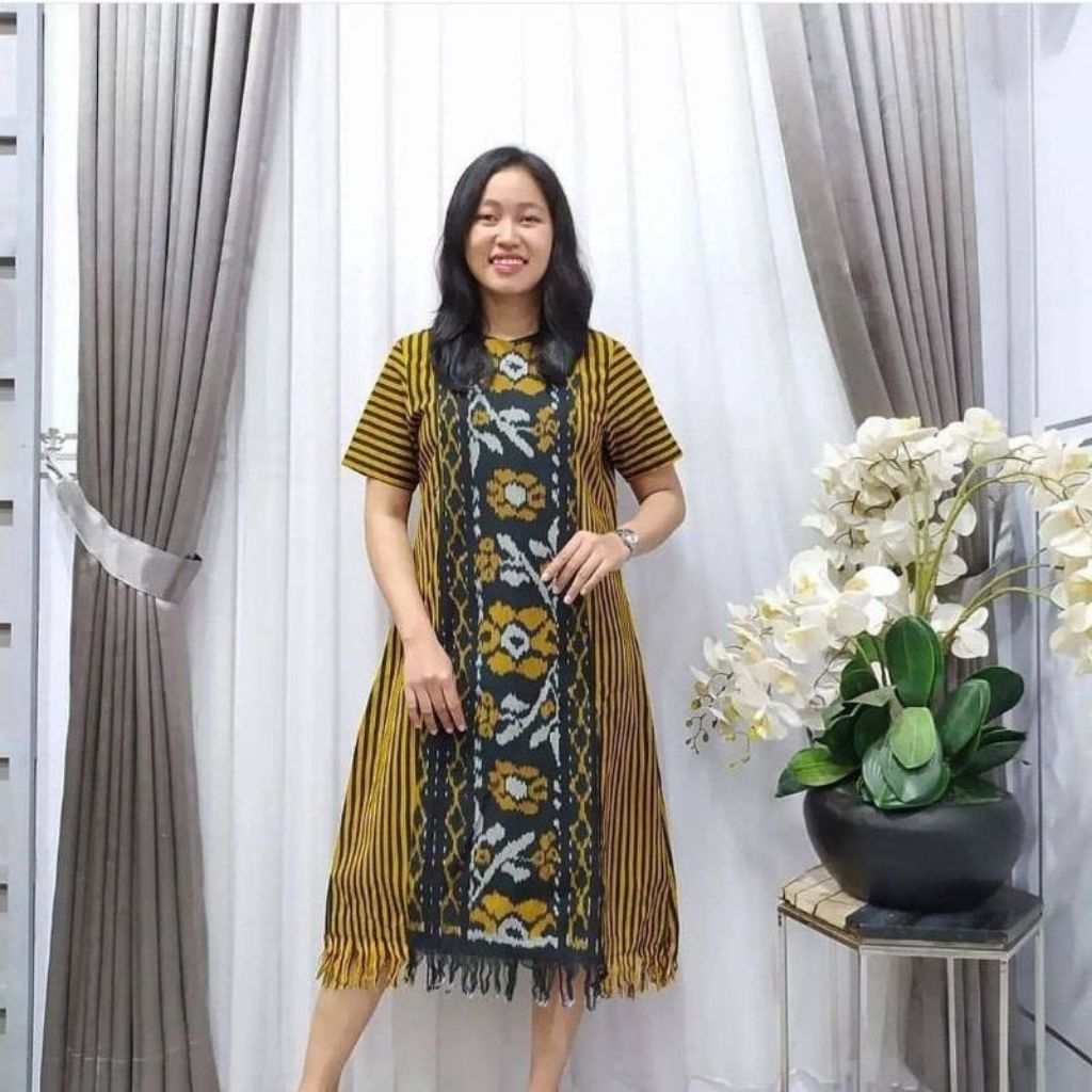 DRESS RUMBAI TENUN DRESS KONDANGAN KEKINIAN BAJU TENUN