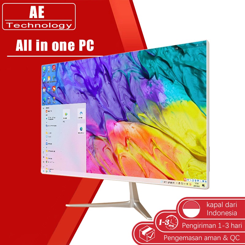 AE Technology Komputer PC All-in-One Intel Core i7 24 Inch Gaming Desktop Computer Windows 11 Pro