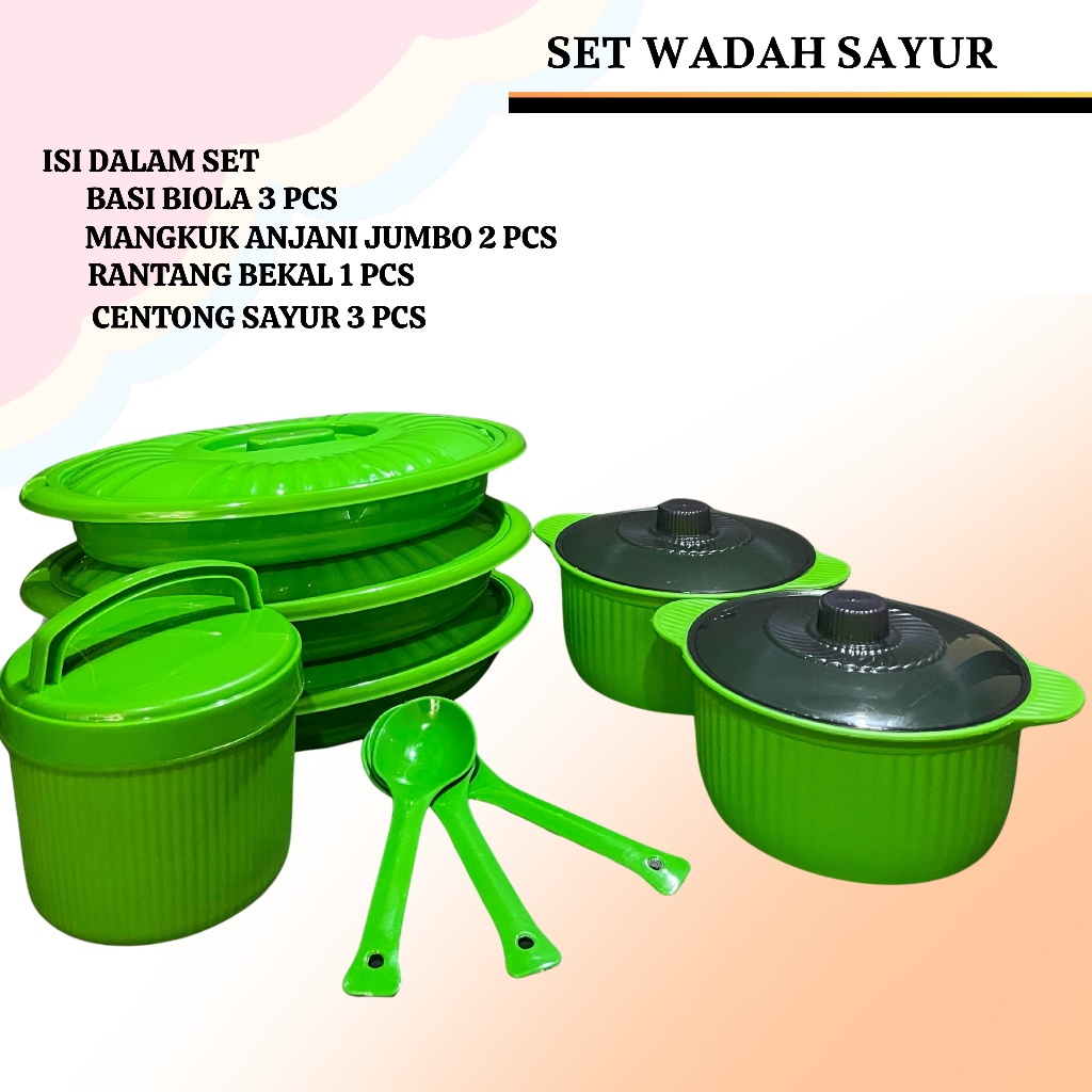 Set wadah sayur murah prasmanan basi wadah sayur set paket hemat isi 9