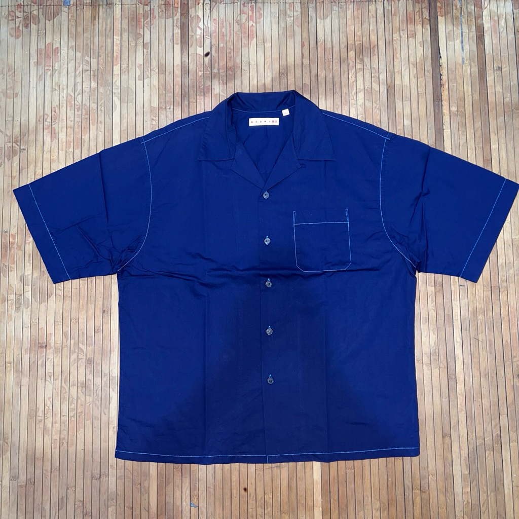 MARNI x UNIQLO OVERSIZED OPEN COLLAR SHORT SLEEVE SHIRT play cdg maison margiela