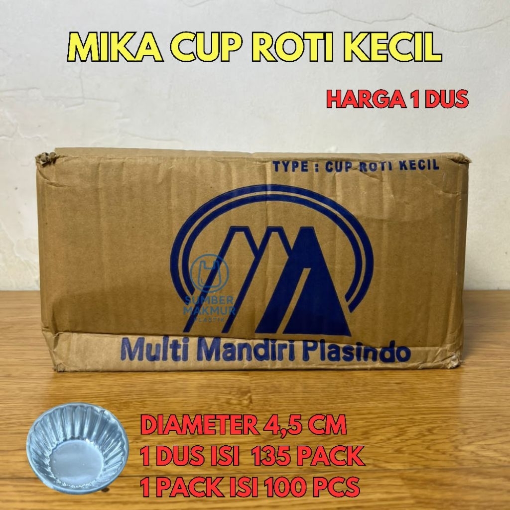 Mika Cup Roti Kecil / Mika Cup Tart Susu / Mika Cup Kue / Mika Cup Sambal 1 Dus Isi 135 Pack