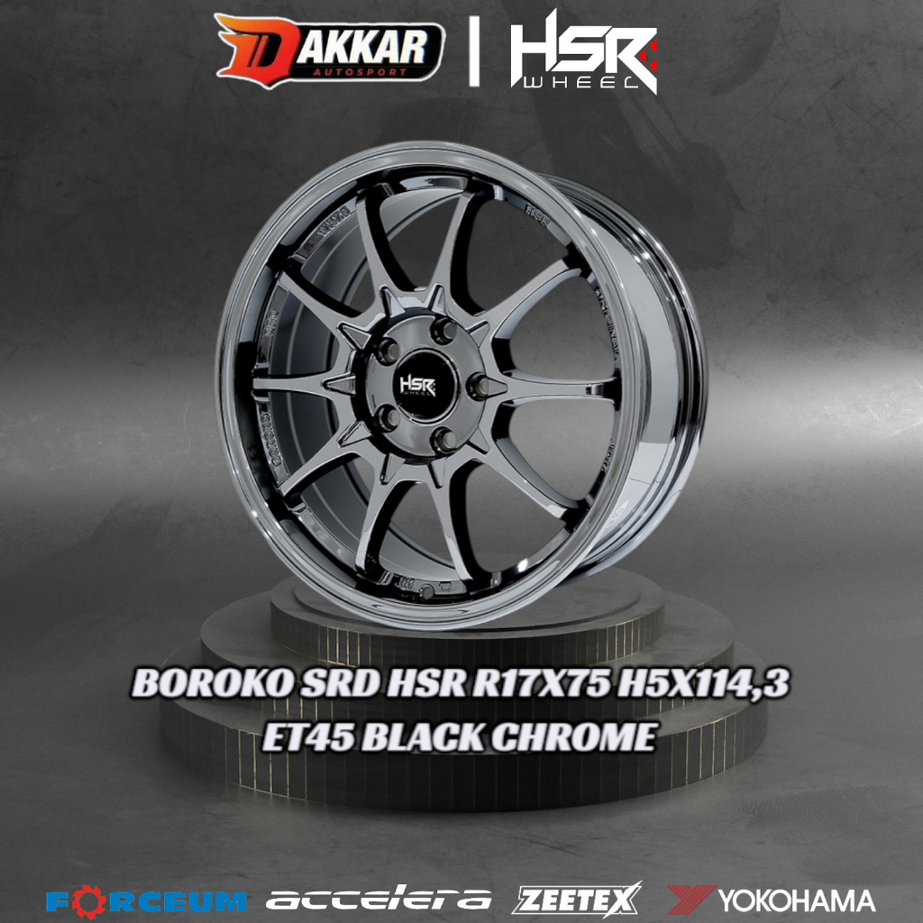 velg mobil ce28 ring 17 hsr boroko srd pcd 5x114,3 warna black chrome