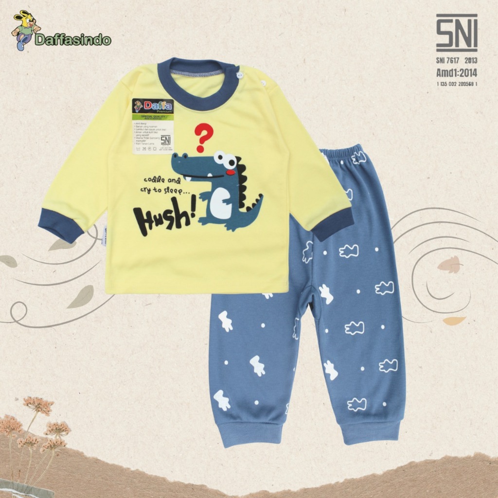 SETELAN PIYAMA KAOS PANJANG DAFFA BABY KOMBINASI