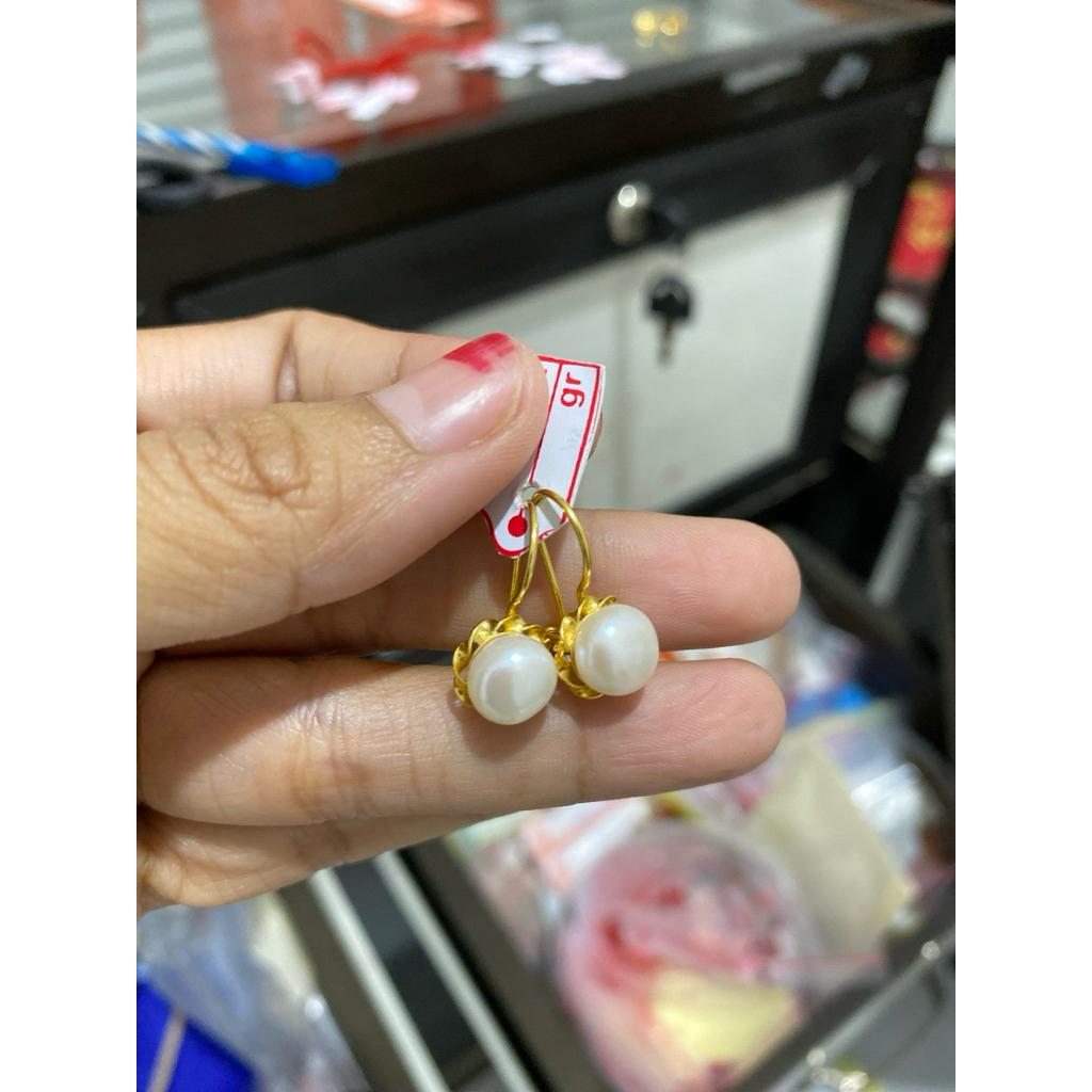 anting perak asli 925 Lapis emas 22k