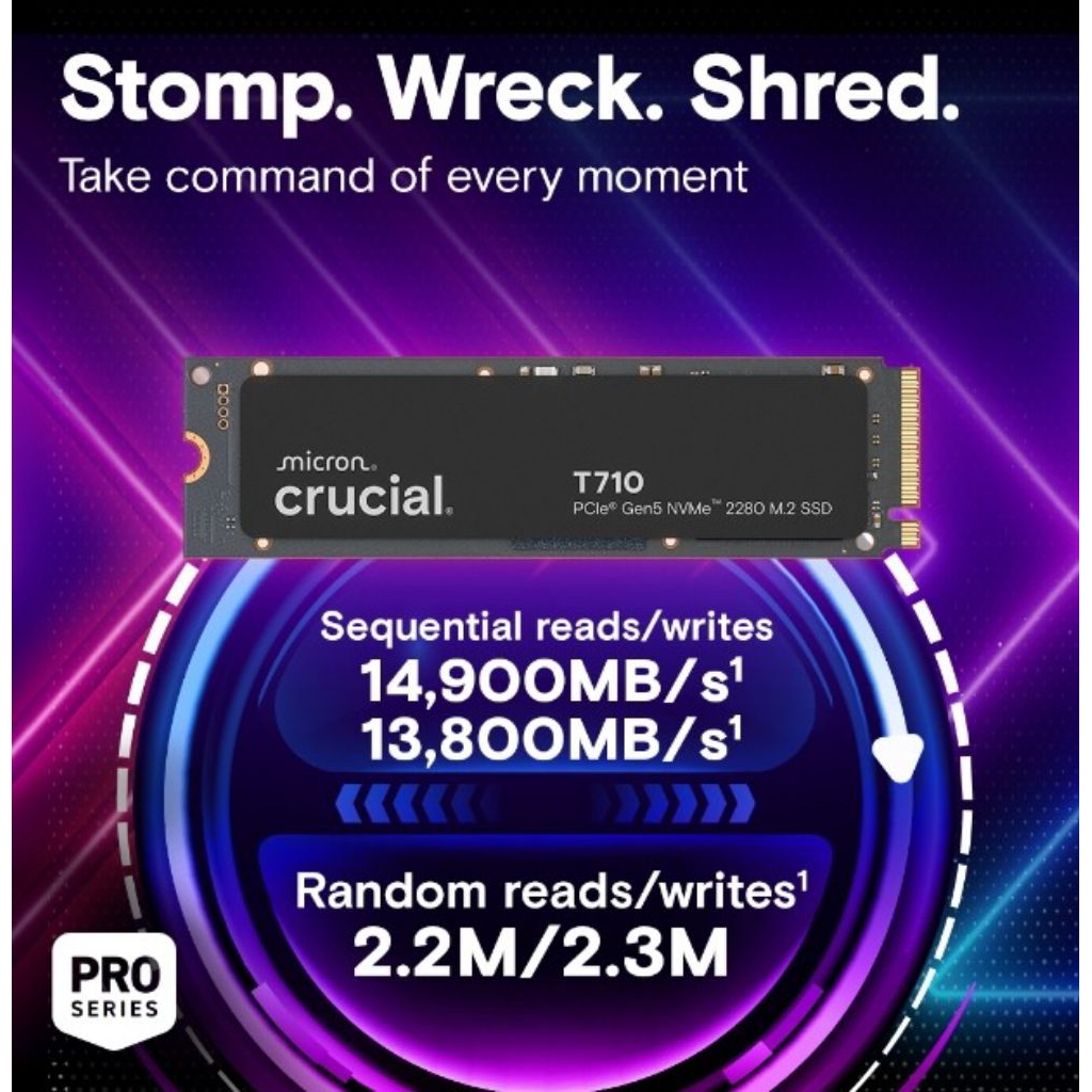 SSD Crucial T710 Gen5 nvme 1TB up to 14900Mbs