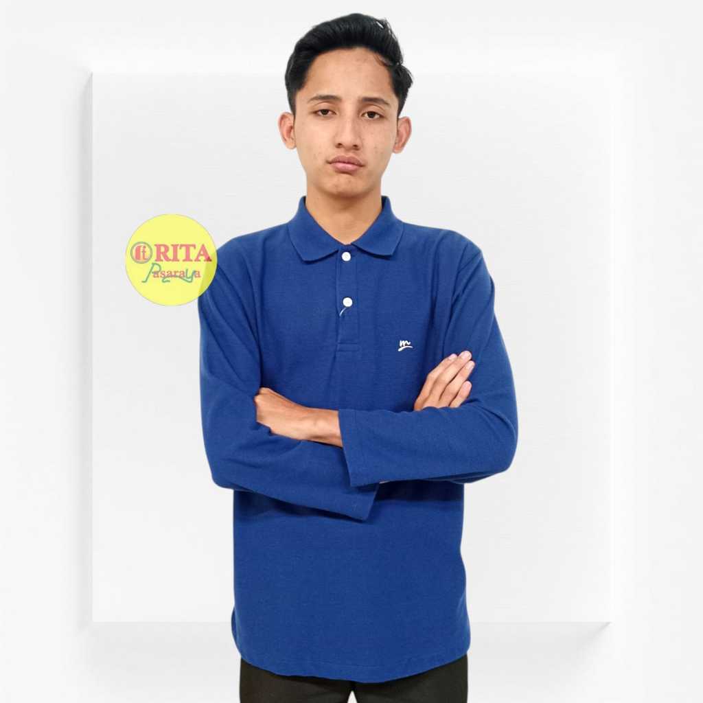 Modasport Kaos Kerah Panjang Polos