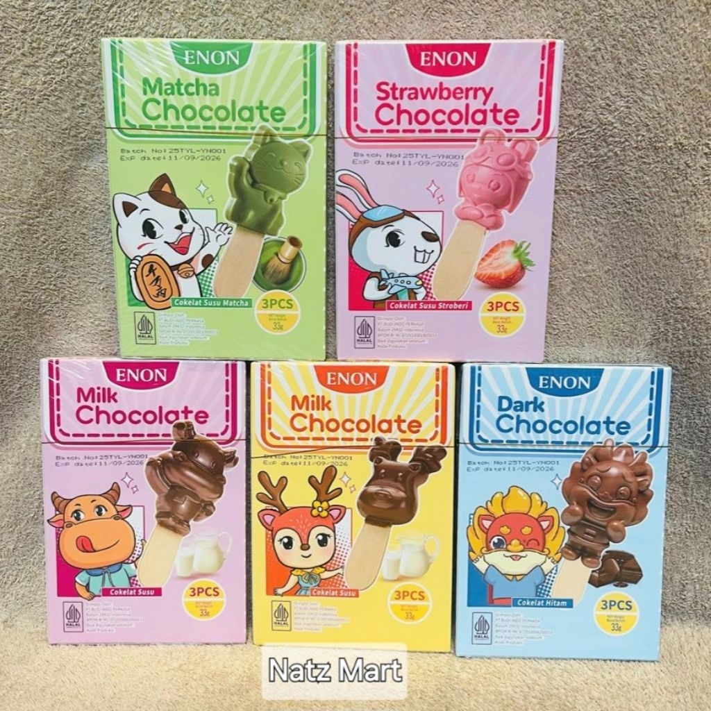 

Classica2106 Enon Chocolate Varian Rasa 1 Box 33 Gr (Isi 3 Pcs Stik Coklat )