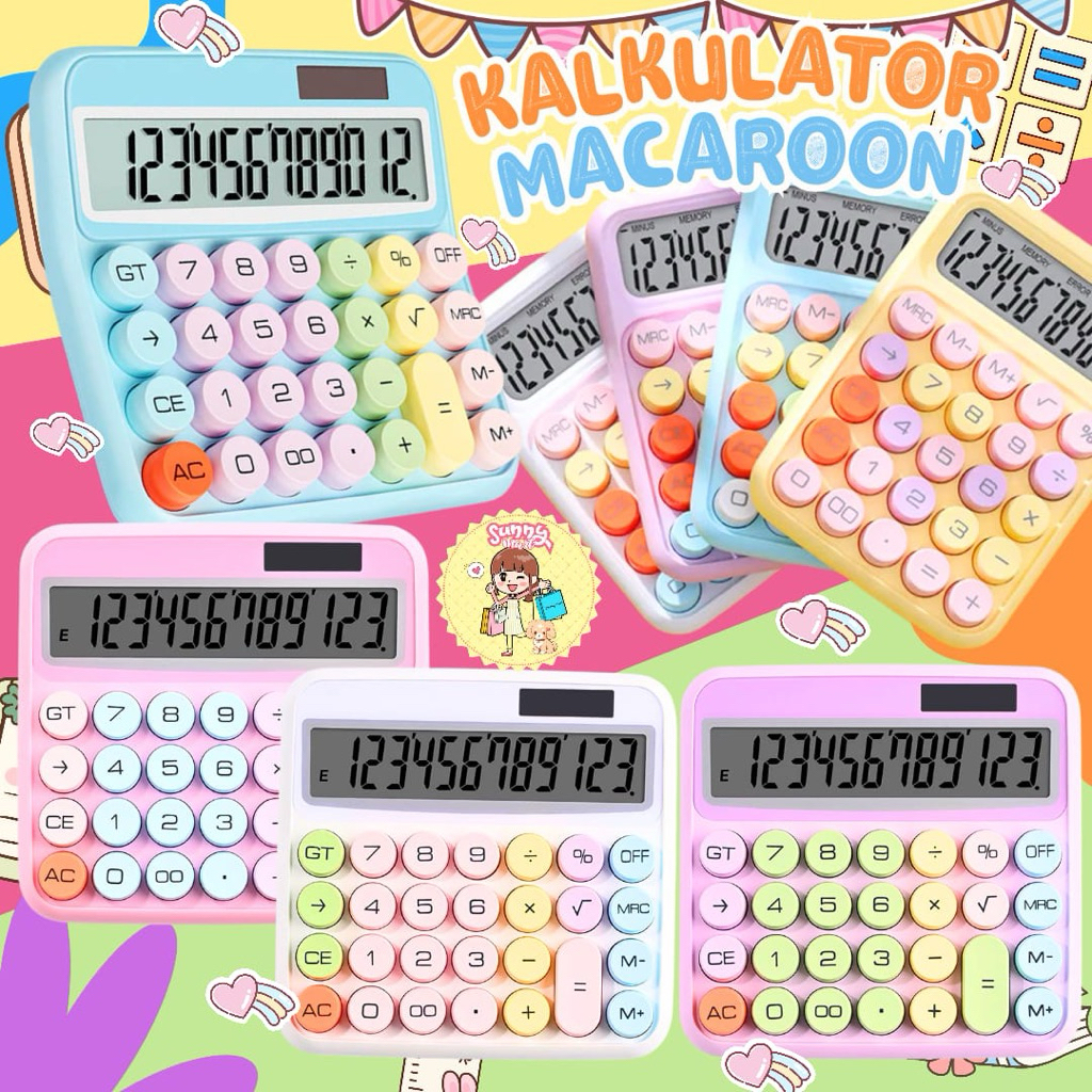 

Kalkulator Macaroon/Kalkulator Calculator Keyboard Boba Dot Fancy Warna Soft Pastel/colorful mechanical calculator retro kalkulator timbul imut warna gradiasi/Kalkulator unik lucu