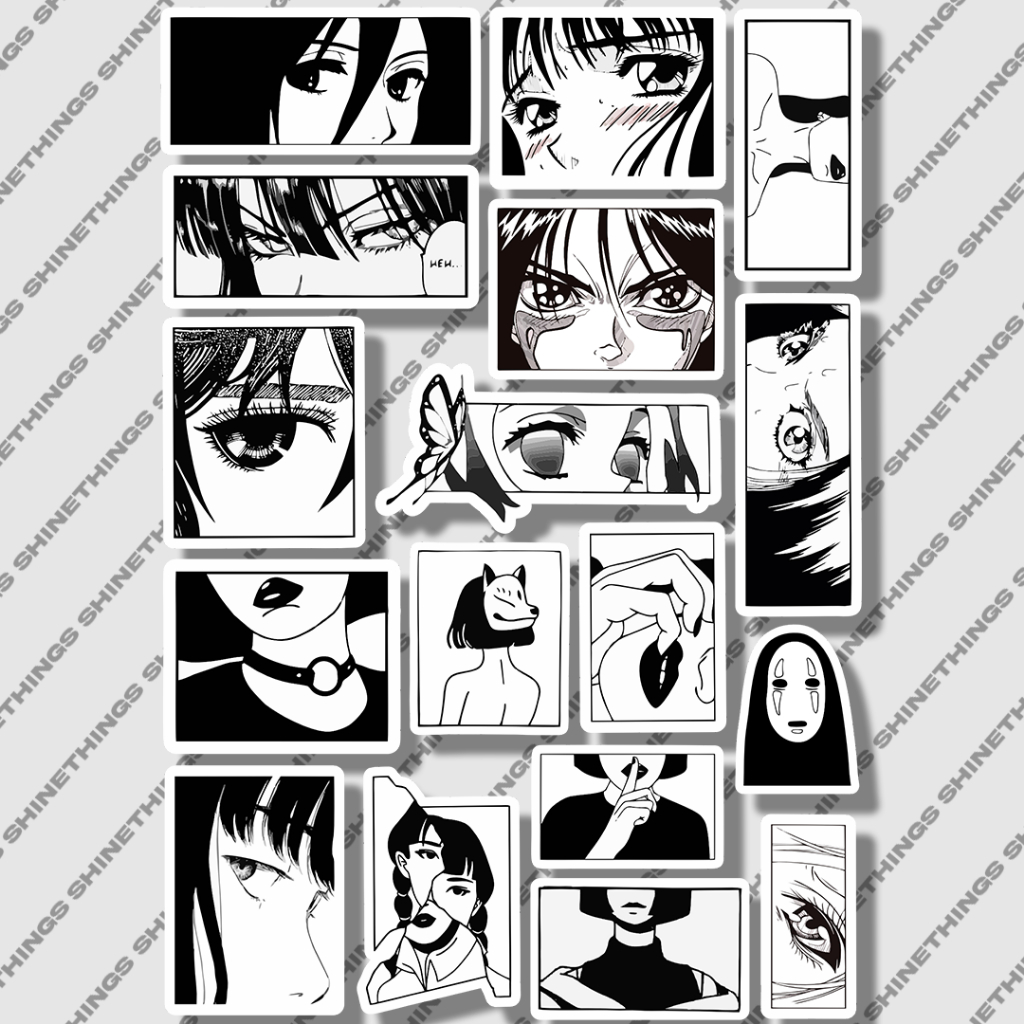 

Sticker helm aesthetic retro black and white anti air