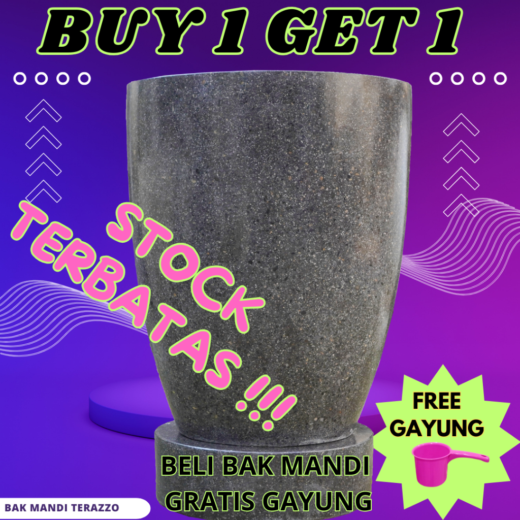 BAK MANDI TERAZZO TIPE UIN JOGJA VARIAN HITAM | BAK AIR TERASO | BAK AIR MINIMALIS | BAK AIR UNIK