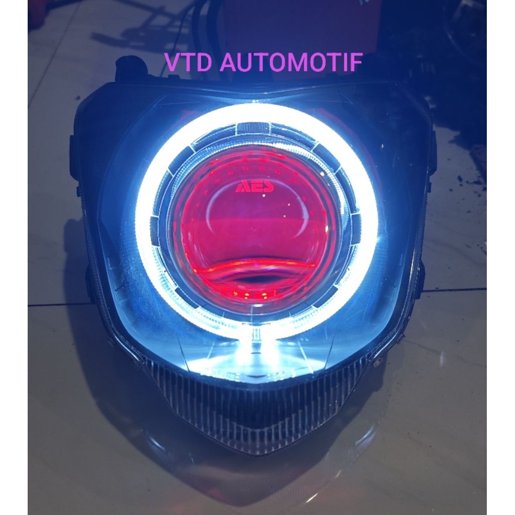 BILED AES TURBO GEN 2 3 INCHI 55 WATT MOTOR Byson Paket Headlamp Reflektor Lampu Depan Biled Motor B