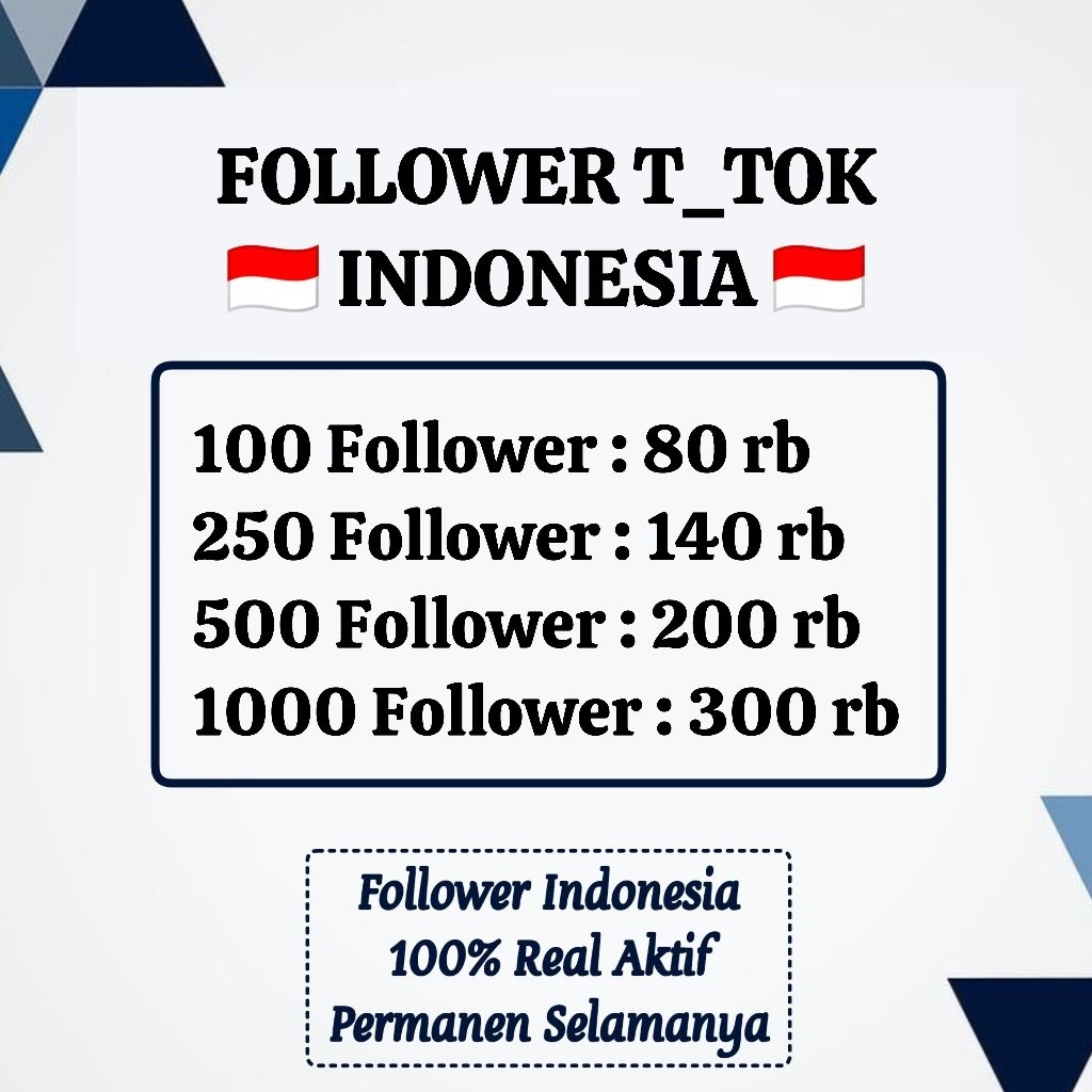 Follower Tiktok Indonesia Real Aktif Permanen
