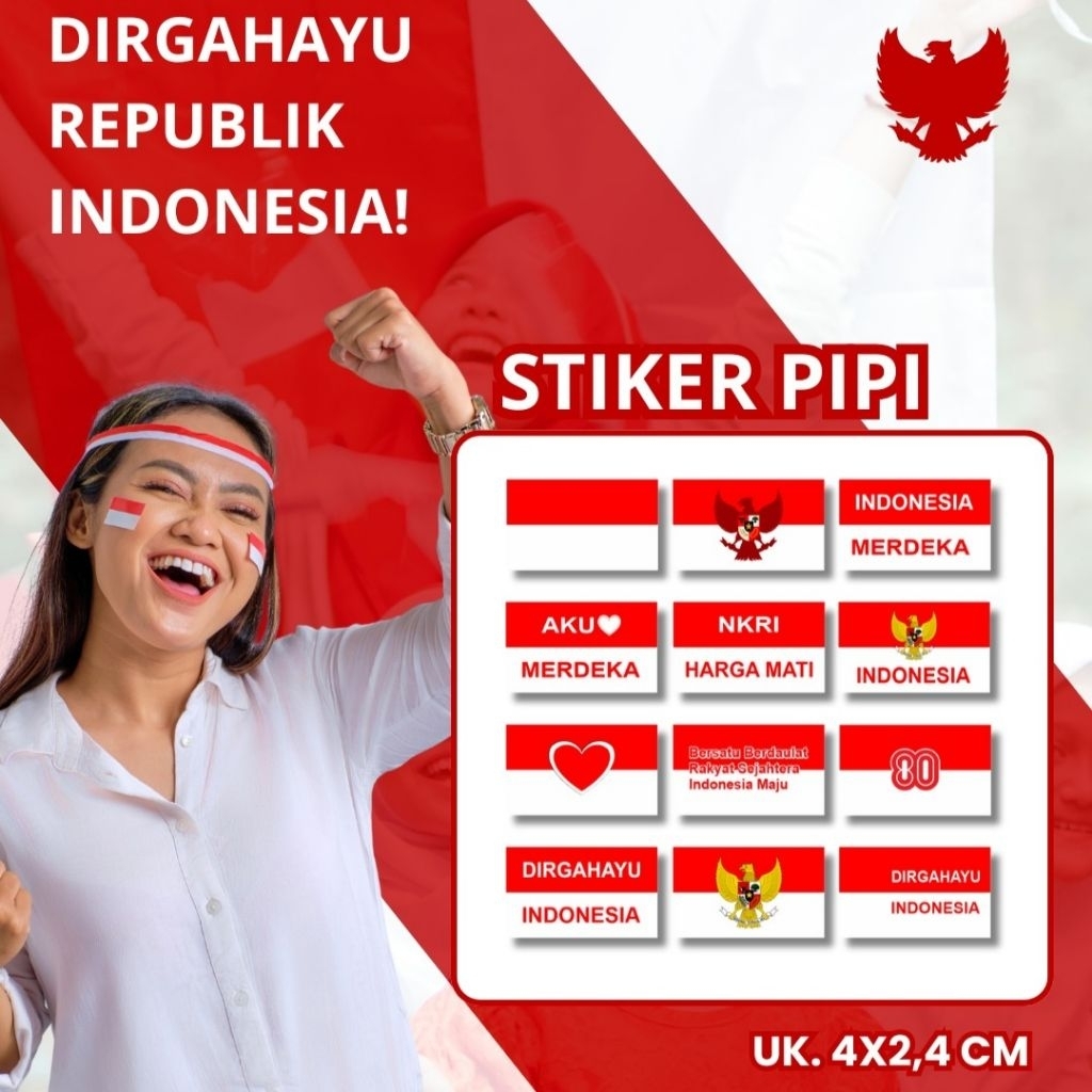 

Stiker Pipi isi 48 Spesial Kemerdekaan, Stiker Agustusan, Stiker Merah Putih