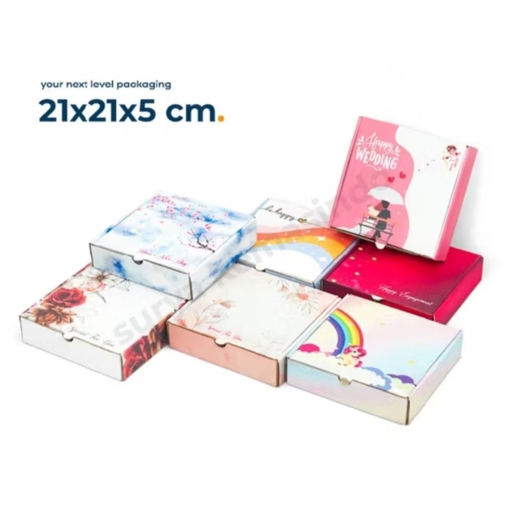 

Box Kardus 21x21x5 LS seri Ulang Tahun/Happy Birthday/Milad/Kado Ultah/Kado Bayi//Hampers