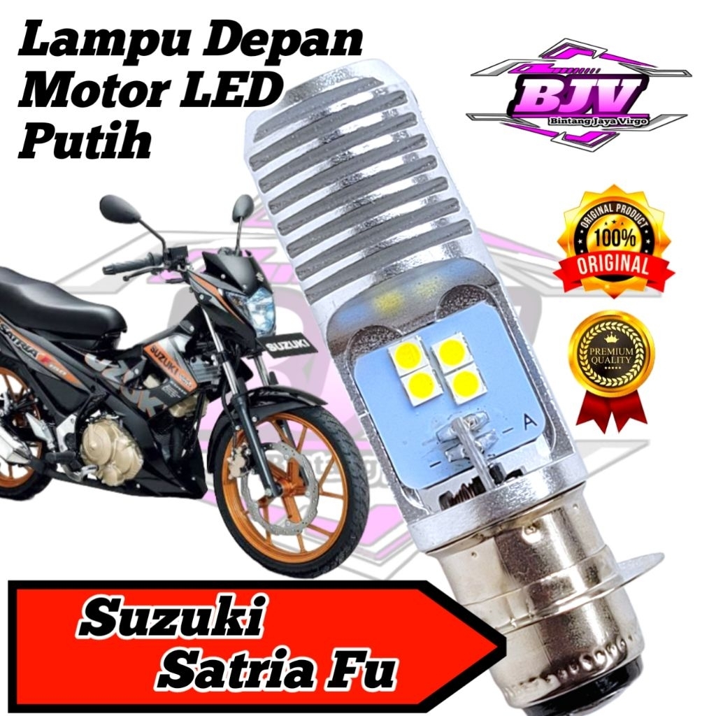 Lampu Depan Motor Suzuki Satria Fu 150 LED Putih Ac/Dc 12Volt Pengganti Dop/Bohlam Standart T19