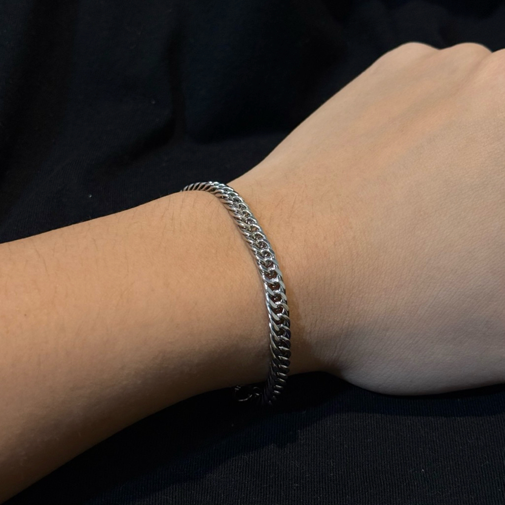 100% AMAN GELANG RANTAI TITANIUM ANTI KARAT & ANTI PUDAR / GELANG PRIA SIMPEL / AKSESORIS PRIA