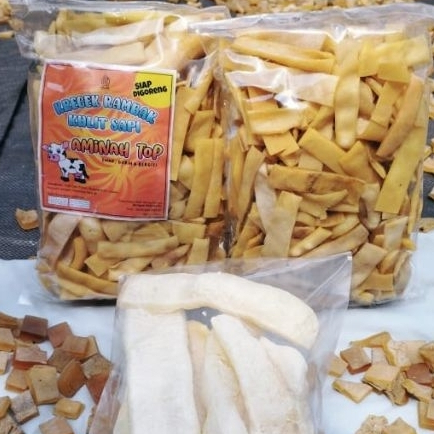 

Aminah top krecek rambak /krecek rambak kulit sapi asli/krupuk kulit sapi mentah/rambak mentah/rambak sayur/krecek rambak kulit varian stik lebar 500gram