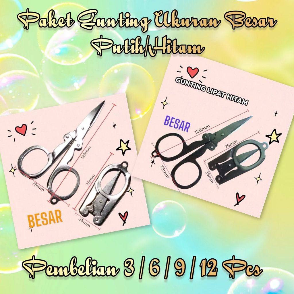 

{Khusus Pembelian Paket}Atk Gunting Lipat / Gantungan Kunci / Gunting Traveling / Kerajinan Tangan