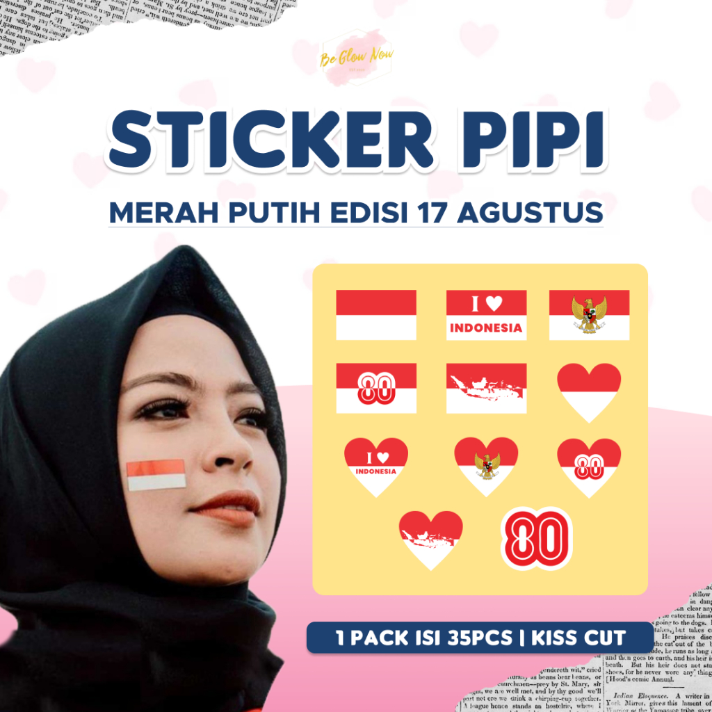 

[READY - INSTANT] Sticker Pipi KECIL Bendera Merah Putih HUT RI Kemerdekaan Indonesia / I Love / Garuda / HUT 80/ Stiker 17 agustus