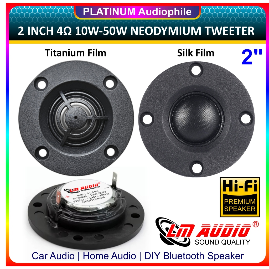 Tweeter 2 Inch 50W 4 ohm Titanium / Silk Film Dome Neodymium Tweter Speaker LM-200R 201R