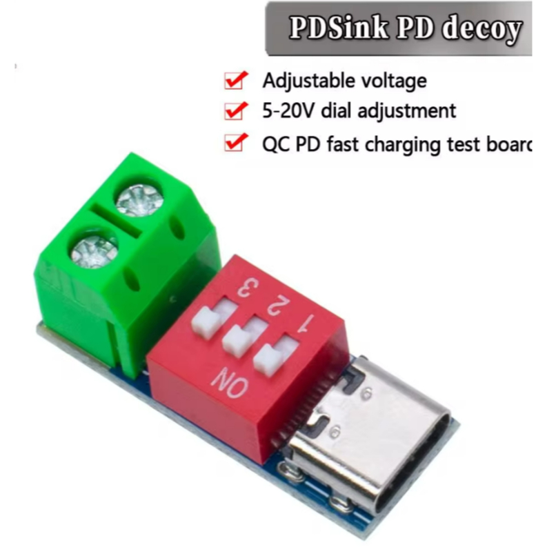 PDSink QC PD Decoy Modul Trigger 5V 9V 12V 15V 20V 100W