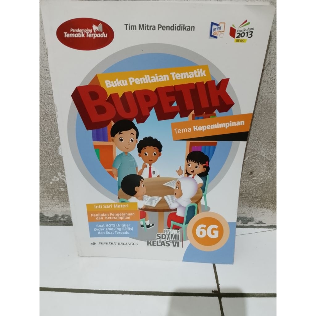 BUPETIK UNTUK SD/MI KELAS 6G KURIKULUM 2013 REVISI PENERBIT ERLANGGA