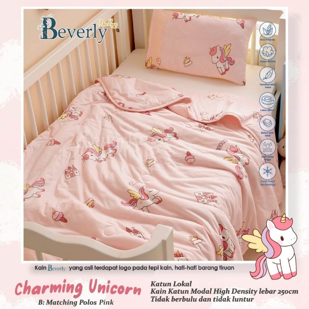 Kain Katun CVC Premium Meteran ll Lebar 250cm Adem & Lembut ll Bahan Sprei Beverly ll Motif Charming