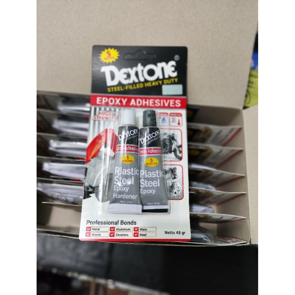 LEM DEXTONE EPOXY 12 PCS  5 MENIT 48 GRAM ORIGINAL
