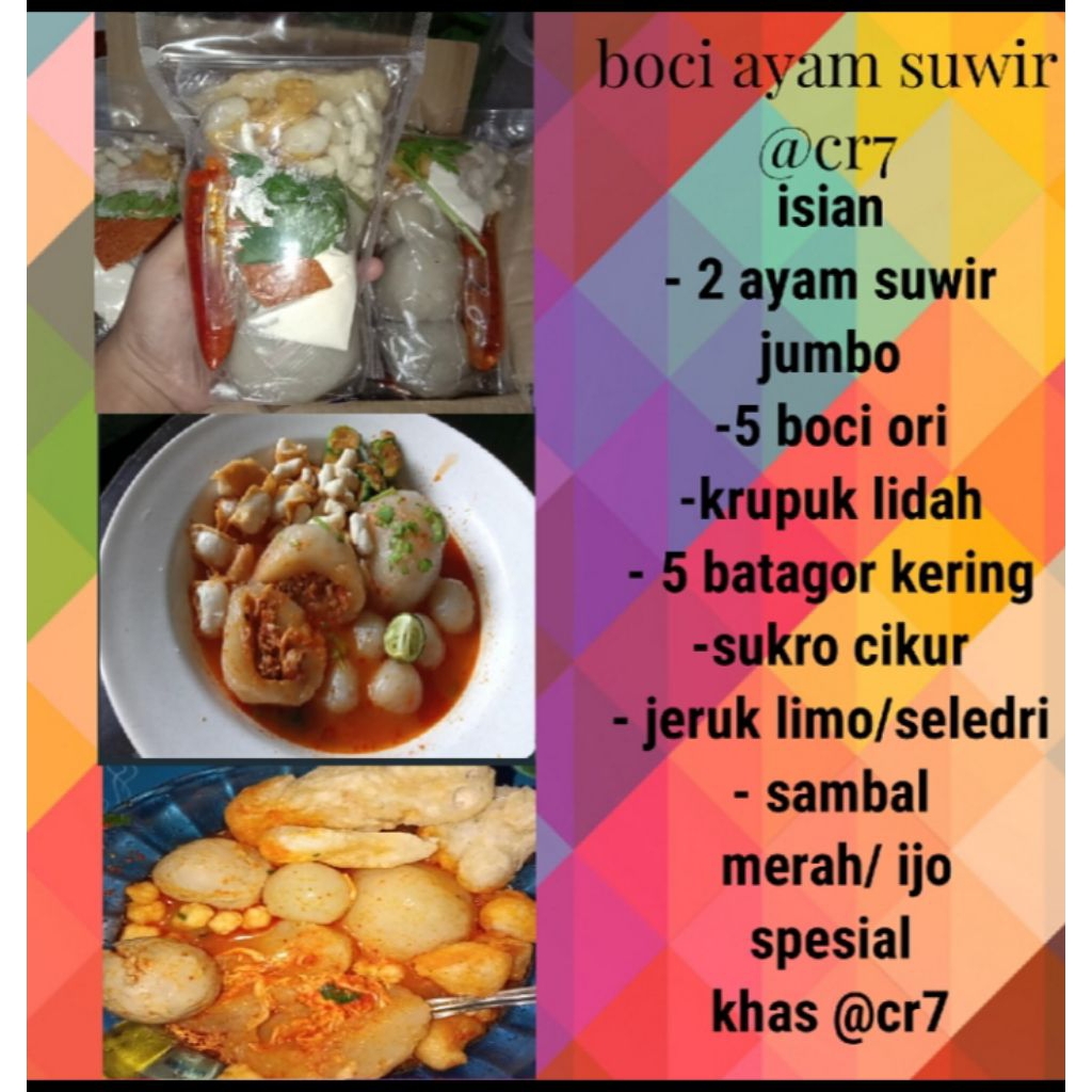 

boci ayam suwir CR7 termurah fresh produksi setiap hari