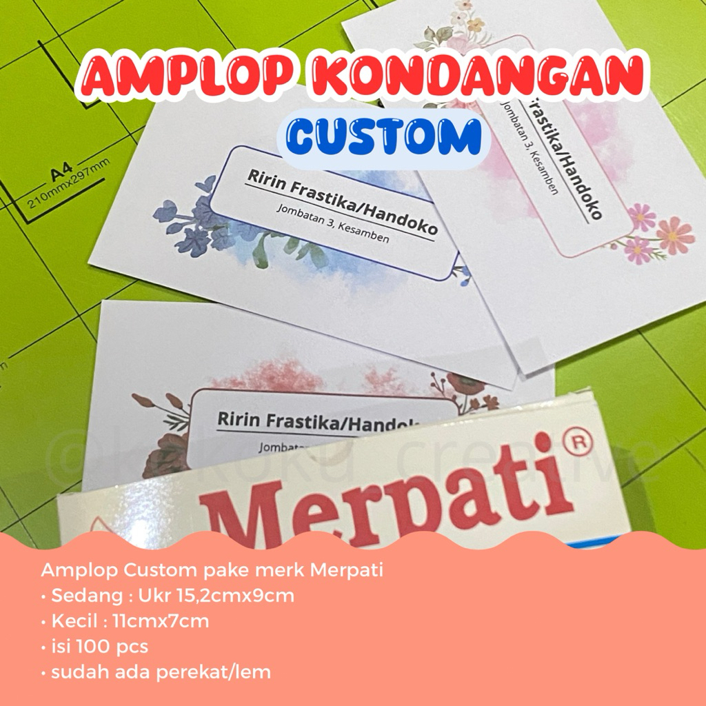 

[100pcs] Amplop Kondangan Custom nama dan alamat murah isi 100 dan sudah ada perekat amplop aesthetic amplop murah