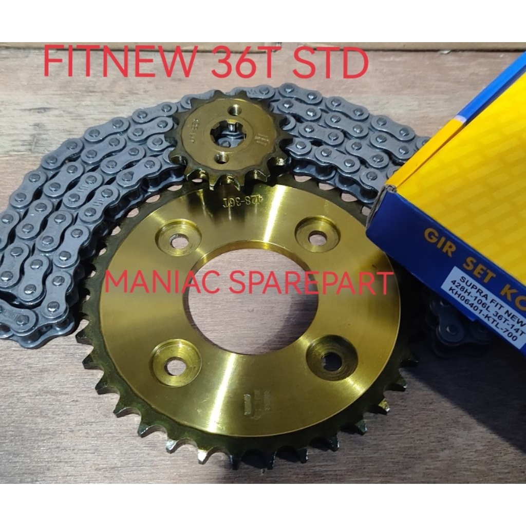 GEAR GIR SET GIR  PAKET 1 SET UKURAN 36T SUPRA FIT NEW - REVO LAMA FIT S SUPRA X 125 BLADE REVO ABSO