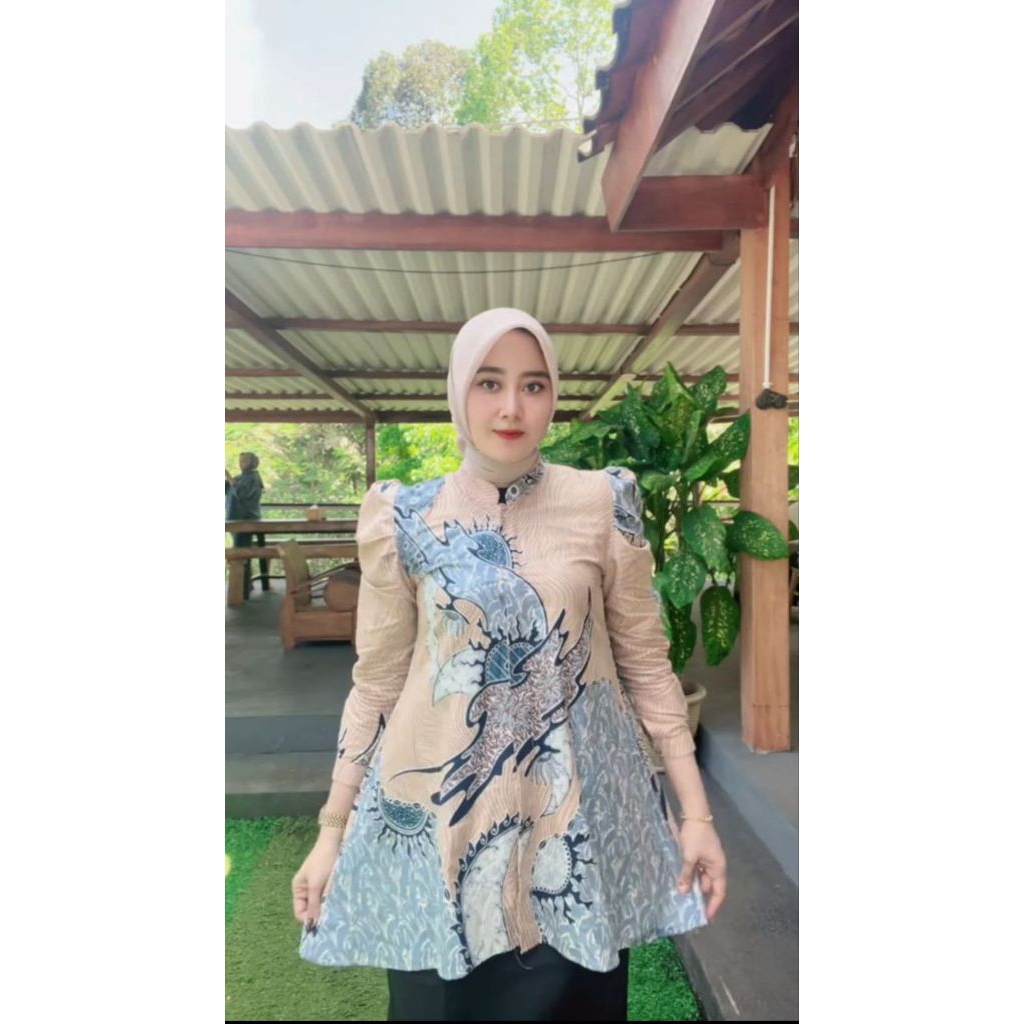 Blouse wanita batik kekinian motif Blarak
