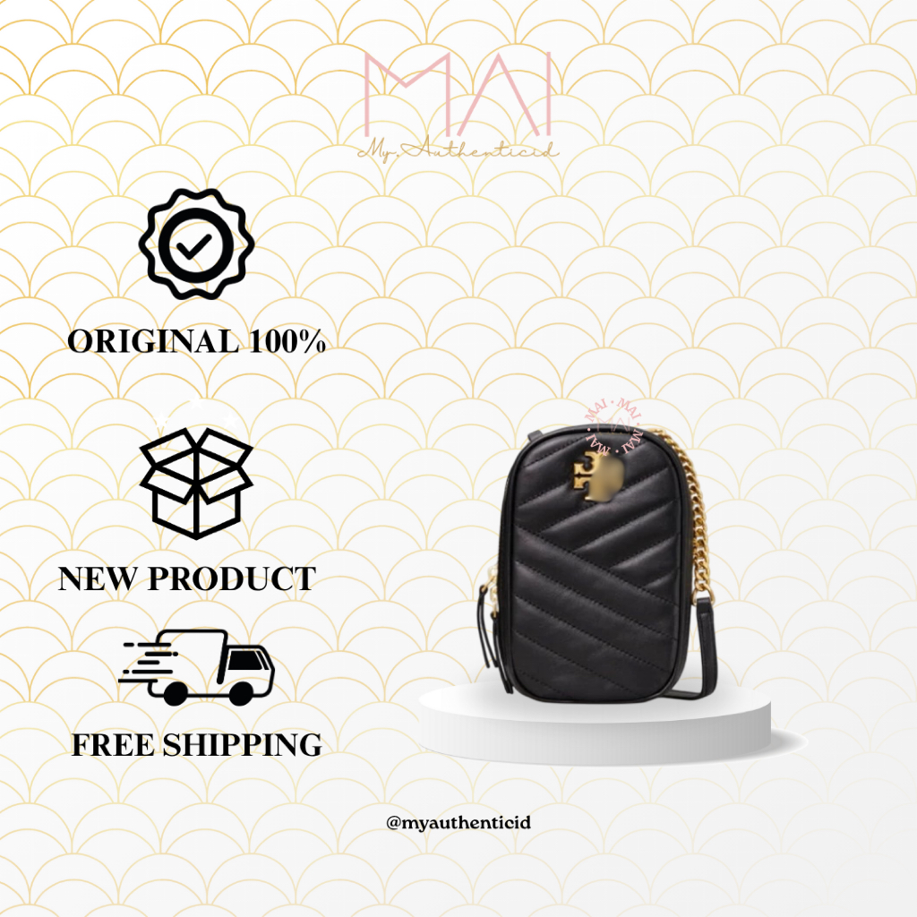 Tebe Kira Chevron Phone Crossbody - Black