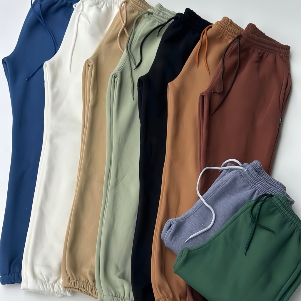 Jogger Sweatpants Hnm Celana Joger Pria Wanita Katun Fleece Premium