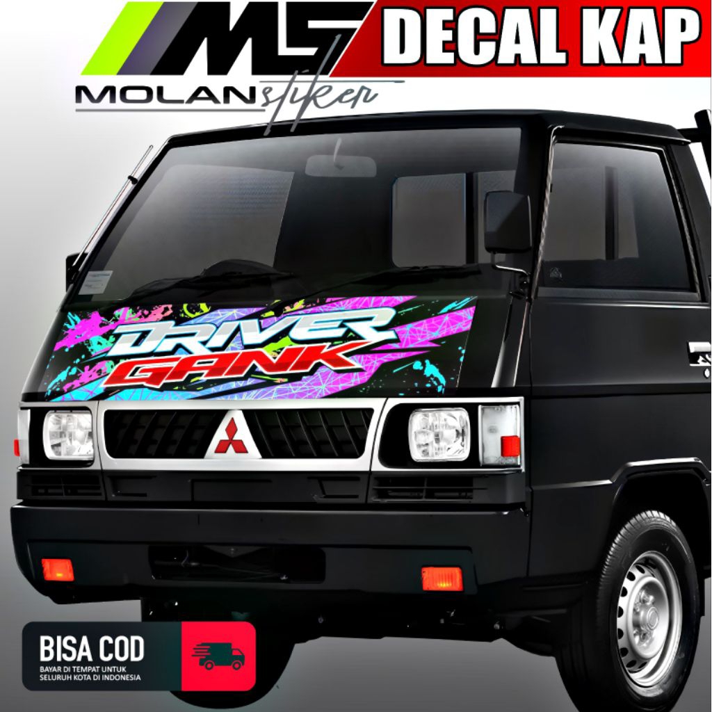 Decal Sticker Striping Variasi Kabin Depan L300 Pickup Decal Kap/Kabin Depan L300 Pu Decal Universal