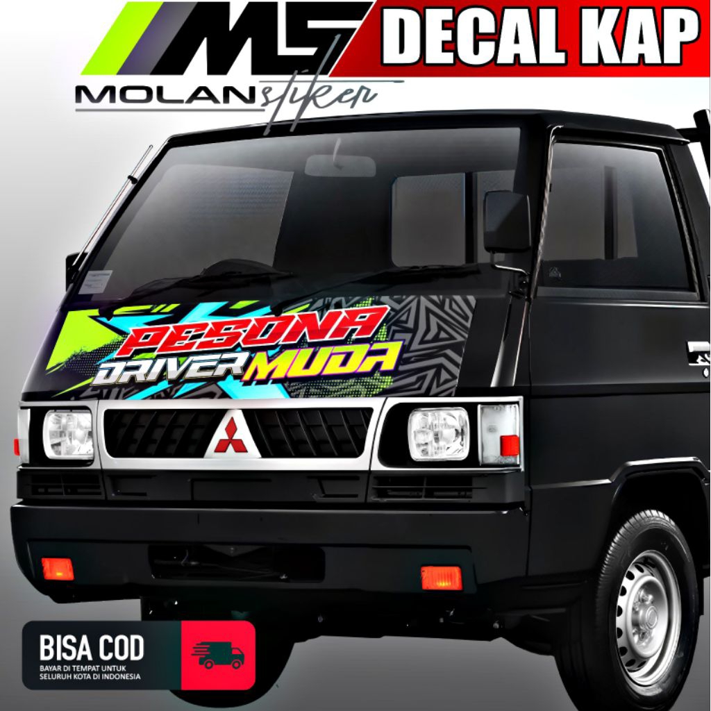 Decal Sticker Striping Variasi Kabin Depan L300 Pickup Decal Kap/Kabin Depan L300 Pu Decal Universal