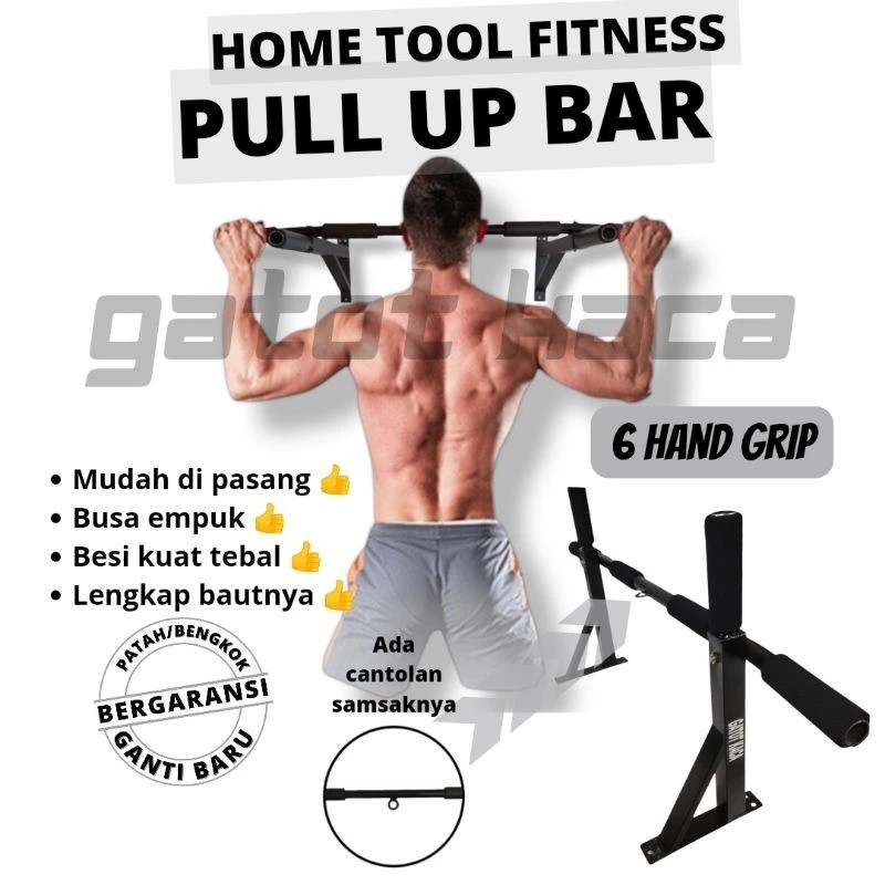 NEW PRODUCT Alat Pull Up Bar 6 Grip Fitness Dinding Rumah Kuat 200 KG