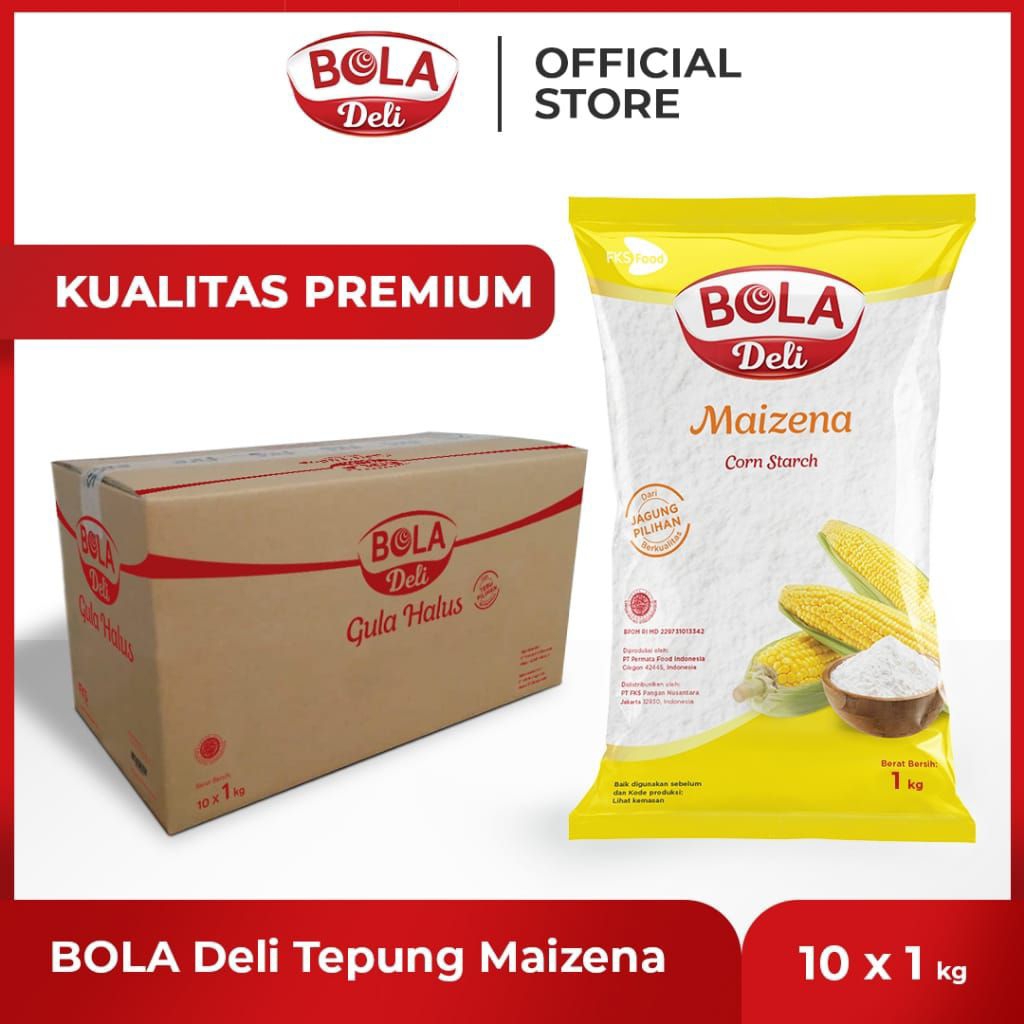 

TEPUNG MAIZENA BOLA DELI 1KG X 10 PCS 1 DUS