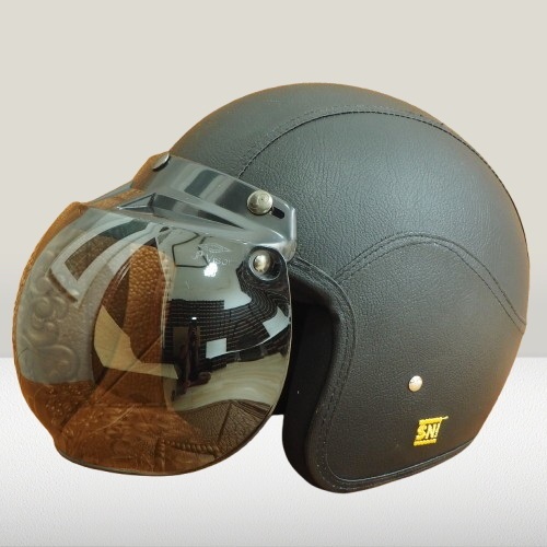 HELM BOGO CLASSIC SNI DEWASA PRIA DAN WANITA GLOSSY DOVE BANYAK WARNA HITAM METALIC