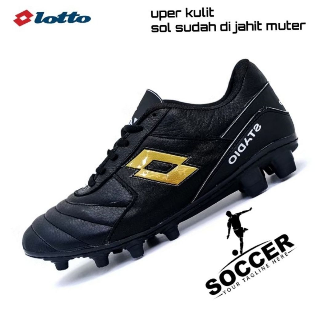 SEPATU BOLA LOTTO UPPER KULIT SAPI ASLI SOL SUDAH DIJAHIT