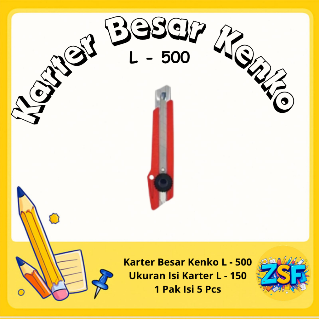 

Isi Cutter Besar Isi Cuter Kenko L-150 Pisau Kater Kenko Besar L-500