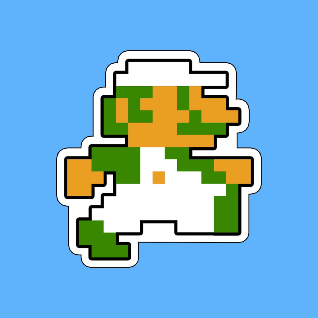 

Stiker Game Nintendo 8 Bit Mario Bros Luigi Walk Waterproof Pixel Arcade Console Sega Gameboy