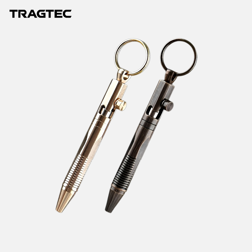 

TRAGTEC Mini Brass Bolt Action Ballpoint Pen Pocket Keychain Alat Tulis Pulpen