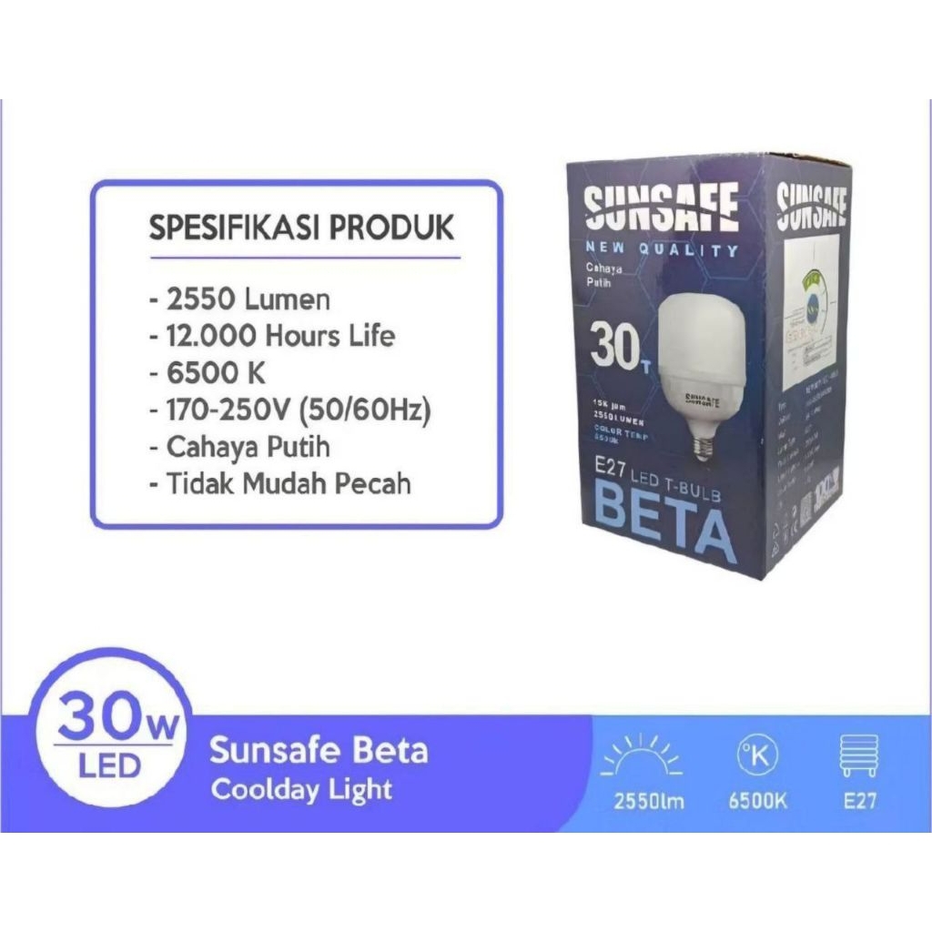lampu LED sunsafe Beta 30 watt
