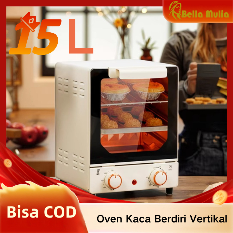 Oven Listrik 15L Kapasitas Besar – Pemanggang Roti, Pizza, Air Fryer Mini untuk Dapur & Mobil RV